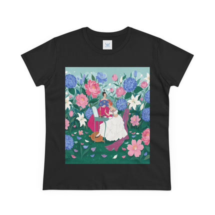 💎🌸 The Lady Of The Jeweled Garden Cotton Tee – Art Deco Floral Elegance