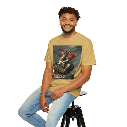 Napoleon Crossing the Alps by Jacques-Louis David Unisex Garment-Dyed T-shirt