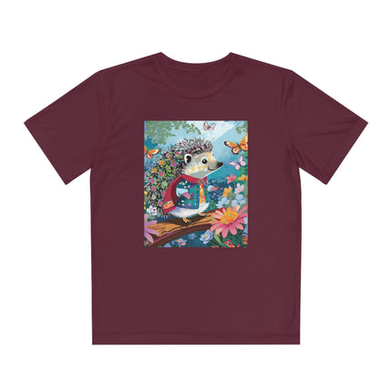 Cute Hedgehog Youth Competitor Tee – Garden Adventure & Whimsical Charm