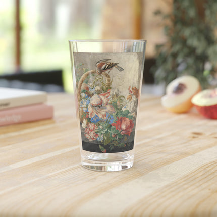 A Basket with Flowers Glass, 16oz