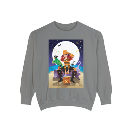 Moonlit Pirate Halloween Unisex Garment-Dyed Sweatshirt