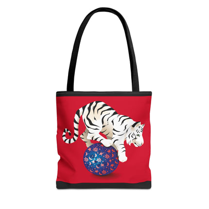 Majestic White Tiger on a Celestial Journey Tote Bag (AOP)
