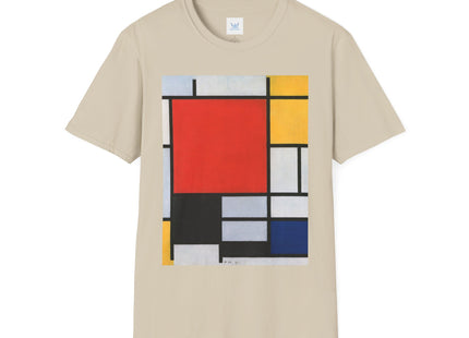 Composition with Red, Yellow, Blue, and Black Softstyle T-Shirt