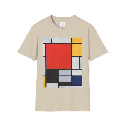 Composition with Red, Yellow, Blue, and Black Softstyle T-Shirt