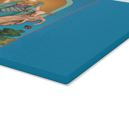 March & Aquamarine Zodiac Glass Cutting Board