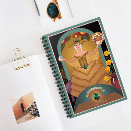 June & Pearl, Alexandrite (from the Gem Series) by Sofia Chiostri Spiral Notebook