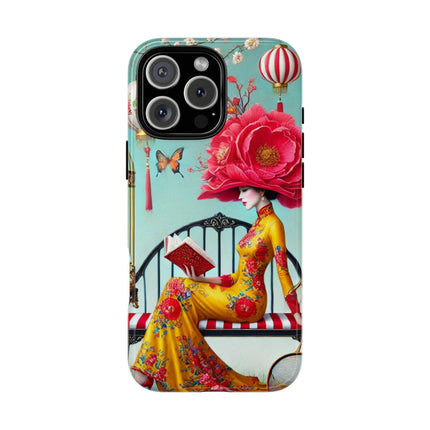 Reading In A Painted Garden Phone Cases