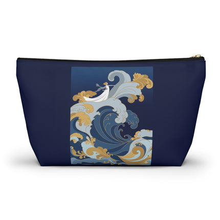 Wave Enchantress Cosmetic Bag – Oceanic Grace & Golden Tides