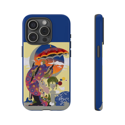 Parasol Sunset Geisha Phone Case – Elegant Twilight Grace