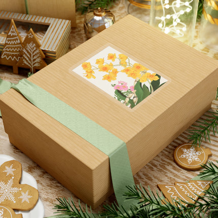 Golden Bow Orchid by Tanigami Kônan Kiss-Cut Stickers (4 Sizes)