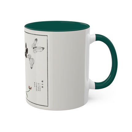 Butterflies and flower illustration by Morimoto Toko Colorful Mugs, 11oz