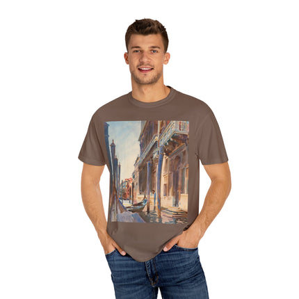 Gondola Moorings on the Grand Canal by John Singer Sargent  Unisex Garment-Dyed T-shirt