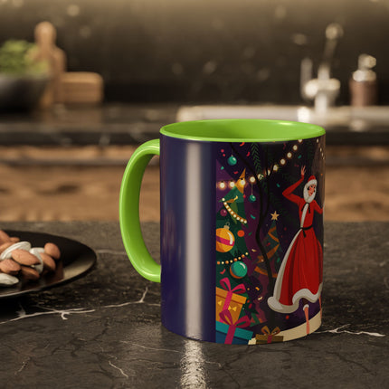 🎄❄️ The Christmas Snowball Dance Colorful Mug – Whimsical Holiday Fashion Fantasy