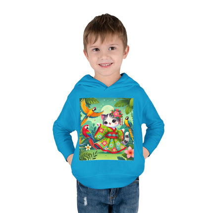 Parrot Dance of the Geisha Kitten Toddler Pullover Fleece Hoodie