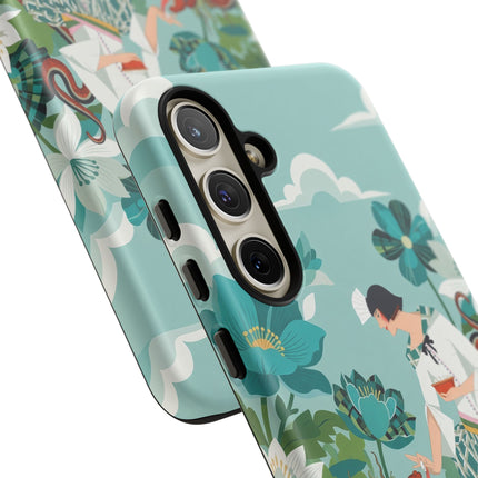 🐉🌿 The Dragon Keeper Phone Case – Art Deco Floral Fantasy