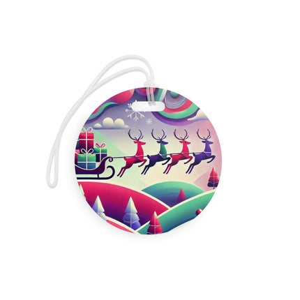 Festive Reindeer Flight Luggage Tag