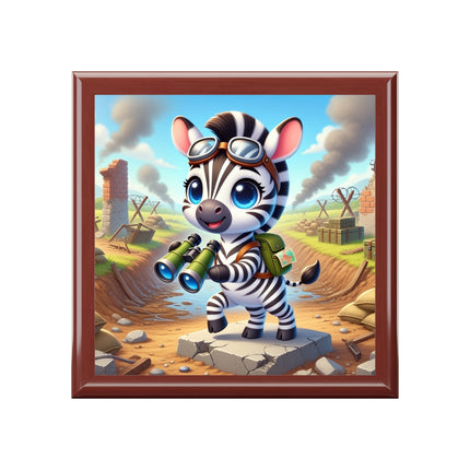 Zebra Lookout Treasure Chest Jewelry Box