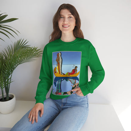 Le long du Missouri (Indian couple on the Missouri River) by George Barbier Heavy Blend™ Crewneck Sweatshirt