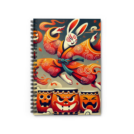 Jack-O’-Lantern Drums & The Kabuki Rabbit Spiral Notebook - Ruled Line
