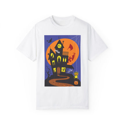 Halloween Night at the Haunted House Unisex Garment-Dyed T-shirt