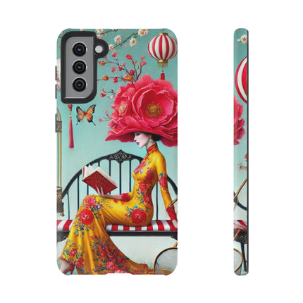 Reading In A Painted Garden Phone Cases