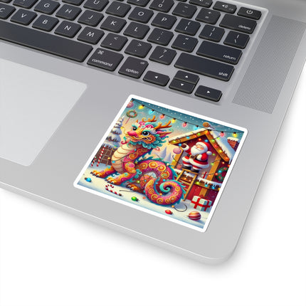 Playful Dragon's Christmas Kiss-Cut Stickers (4 Sizes)