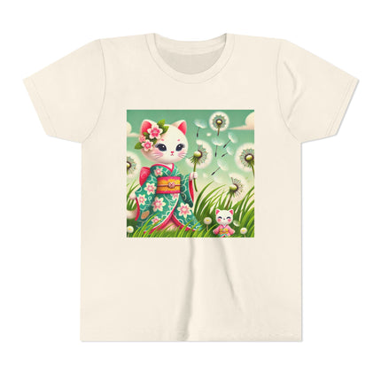 Geisha Kitten and the Dandelion Wish Youth Short Sleeve Tee