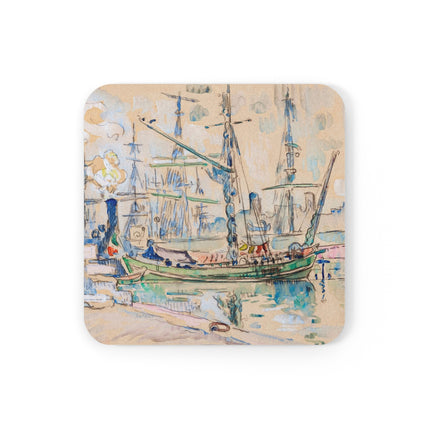 Marseille by Paul Signac Coaster – Tall Ships & Harbor Glow