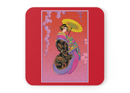 Enchanting Geisha Cork Back Coaster