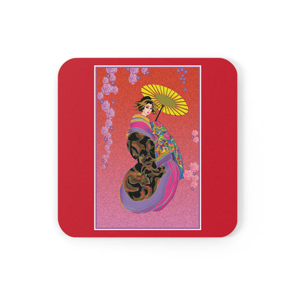 Enchanting Geisha Cork Back Coaster
