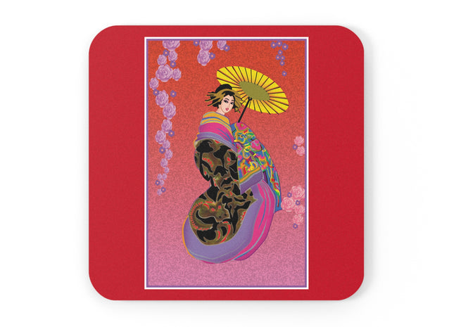 Enchanting Geisha Cork Back Coaster