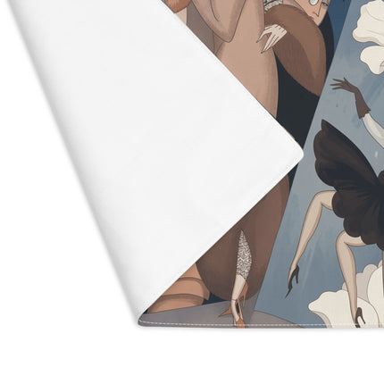🌙🤍 The Midnight Winter Masquerade Placemat – Art Deco Holiday Elegance