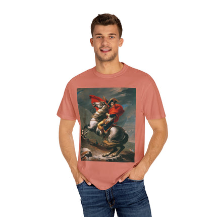 Napoleon Crossing the Alps by Jacques-Louis David Unisex Garment-Dyed T-shirt