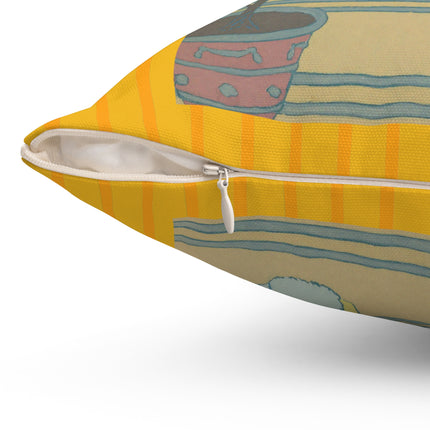 Sur Les Marches Du Jardin by Georges LePape Spun Polyester Square Pillow