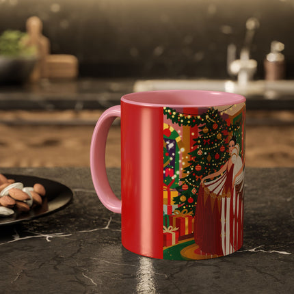 🎄💃 The Christmas Mirror Duet Colorful Mug – Art Deco Holiday Elegance