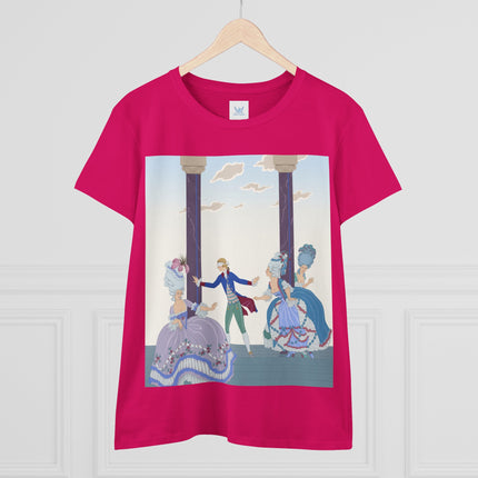 🎭🌸 The Garden Masquerade Cotton Tee – Art Deco Fashion Illustration
