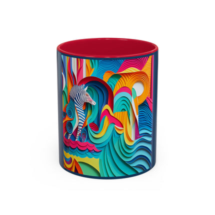Surfing Zebra Colorful Mugs (11oz, 15oz)