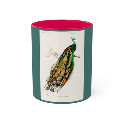 Indian Peafowl by Charles Dessalines D' Orbigny Colorful Mugs, 11oz