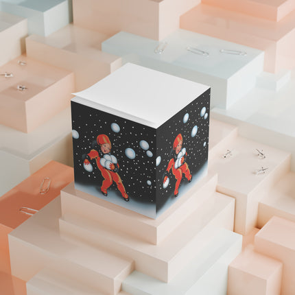 A Festive Snowball Note Cube