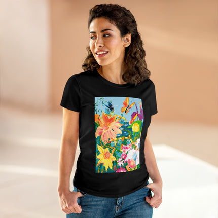 Blooming Paradise Women's Midweight Cotton Tee