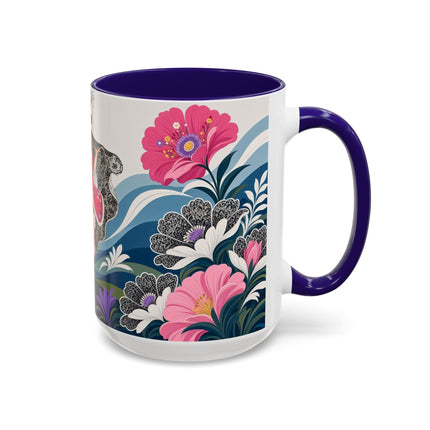 🌸🎀 The Pink Lace Garden Promenade Colorful Mug – Art Deco Fashion Elegance