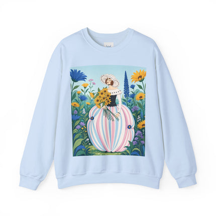 🌻🎀 The Sunflower Garden Bouquet Crewneck Sweatshirt – Art Deco Floral Elegance