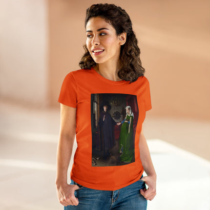 Arnolfini Portrait by Jan Van Eyck Women's Midweight Cotton Tee