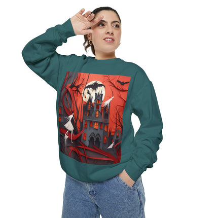 Halloween Night Scene Unisex Garment-Dyed Sweatshirt