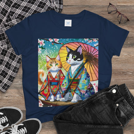 Kimono Kitties Cotton Tee