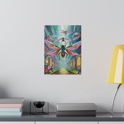Neon Swarm Matte Canvas, Stretched, 0.75"
