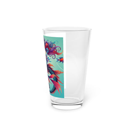 Mermaid & Sea Dragon Pint Glass – Ocean Guardian & Mythic Beauty