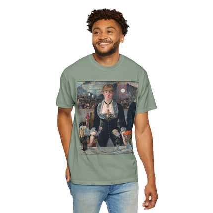 A Bar at the Folies-Bergère by Edouard Manet Unisex Garment-Dyed T-shirt