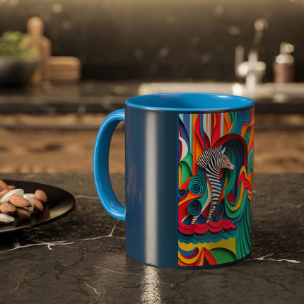 Surfing Zebra Colorful Mugs (11oz, 15oz)