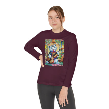 Melodies of the Snow Lion Cub Youth Long Sleeve Competitor Tee – Musical Magic & Enchanted Adventure